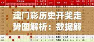 澳门彩历史开奖走势图解析：数据解读及太乙太仙RDW69.77分析