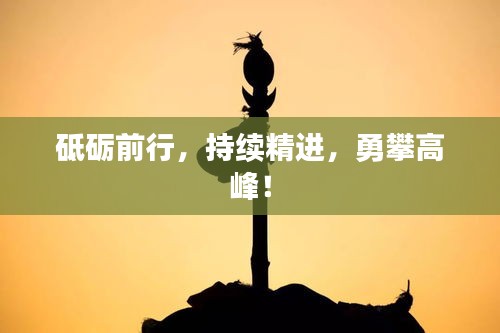 砥砺前行,持续精进,勇攀高峰!